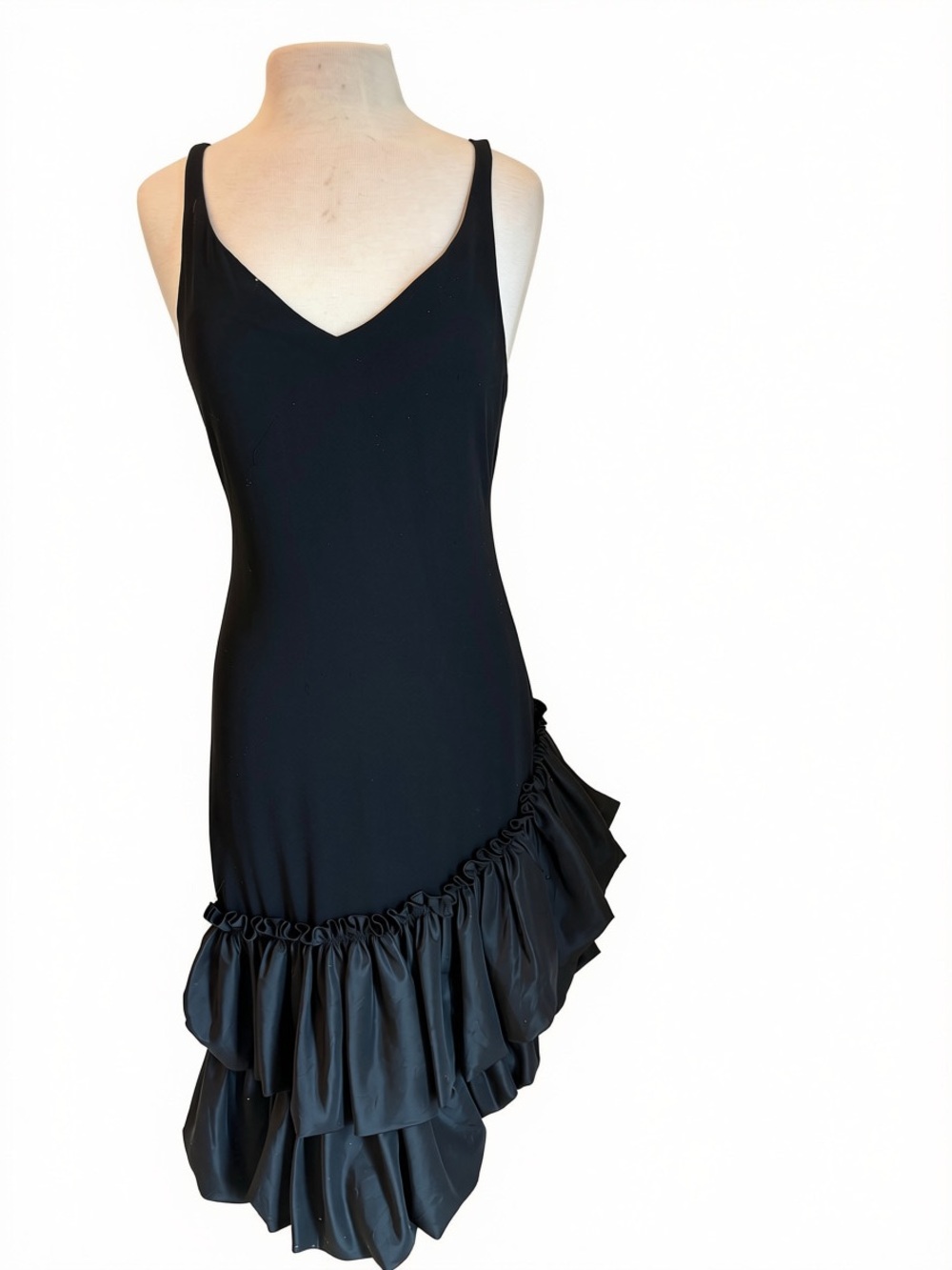 Asymmetrical Black Ruffle Hem Dress Kay Kipps